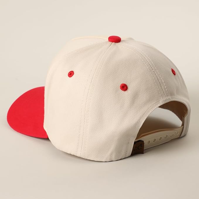 MIRMARU Two-Tone Vintage Canvas Trucker Hats for Men & Women, Adjustable Size Baseball Caps with Trendy Embroidered Design