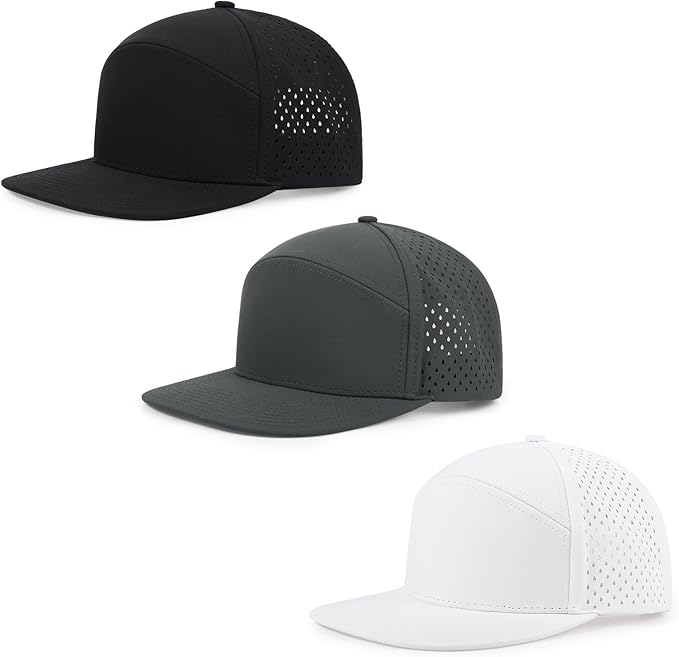 Quick Dry Baseball Cap Flat Brim Snapback Hat Sun and Rain Protection Golf Hat for Men Women