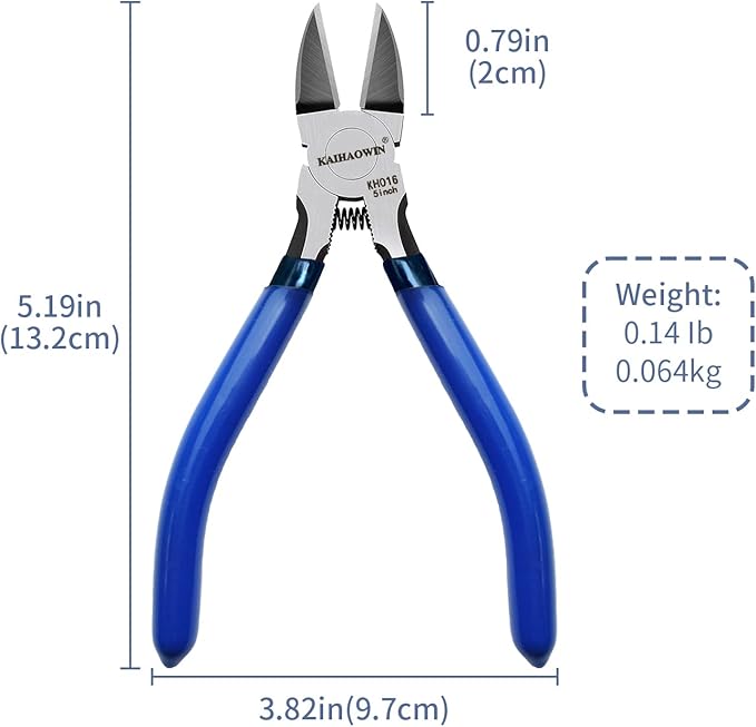 Wire Cutters 5", 5 Pack KAIHAOWIN Precision Flush Cutters Ultra Sharp Wire - Image 2