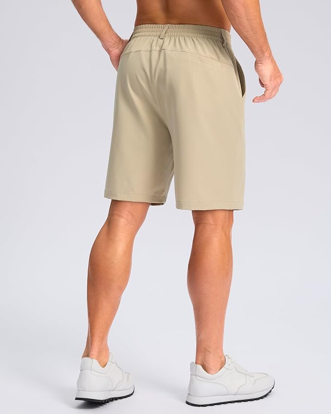 Pudolla Men's Casual Shorts 7"/9"/5" Lightweight Golf Shorts with 3 Pockets Stretch Quick Dry Comfy Work Shorts