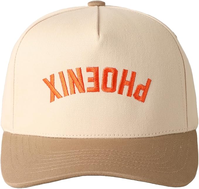 MIRMARU Two-Tone Vintage Canvas Trucker Hats for Men & Women, Adjustable Size Baseball Caps with Trendy Embroidered Design