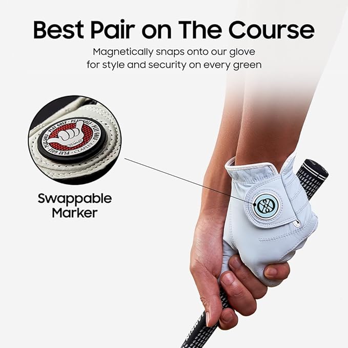 Clapley Ball Markers, Premium Gift Box Set for Golfer, 4pcs Stainless Steel & Oven-Cured Enamel, Eye-catching & Easy to spot, Pair with Magnetic Glove & Clip