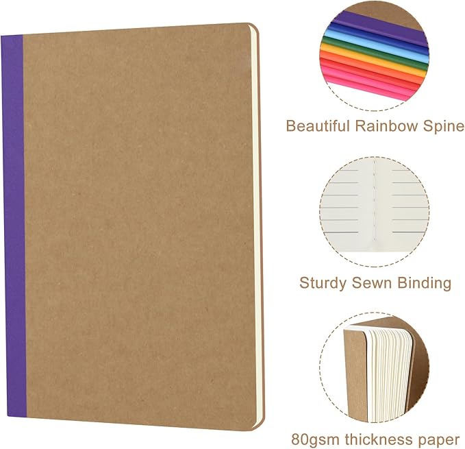 ZCZN 50 Pack Colorful Lined Notebooks Bulk, A5 Journals - Image 2