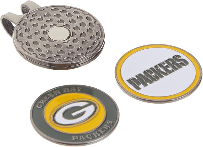 Team Golf NFL Golf Cap Clip with 2 Removable Double-Sided Enamel Magnetic Ball Markers, Attaches Easily to Hats