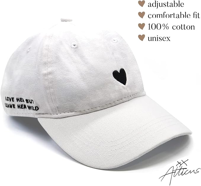 Atticus Poetry Hat, Embroidered Brushed Cotton Women’s Baseball Hat Unisex Fit, Adjustable One Size