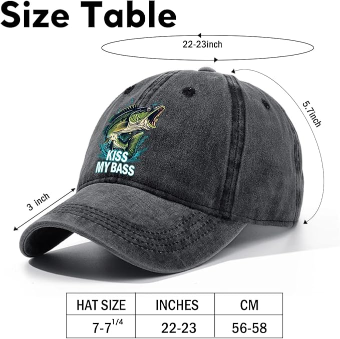 Fishing Adjustable Cotton Baseball Cap, Funny Trucker Hat Gift for Men Women Grandpa Dad Fishing Lover Fisherman