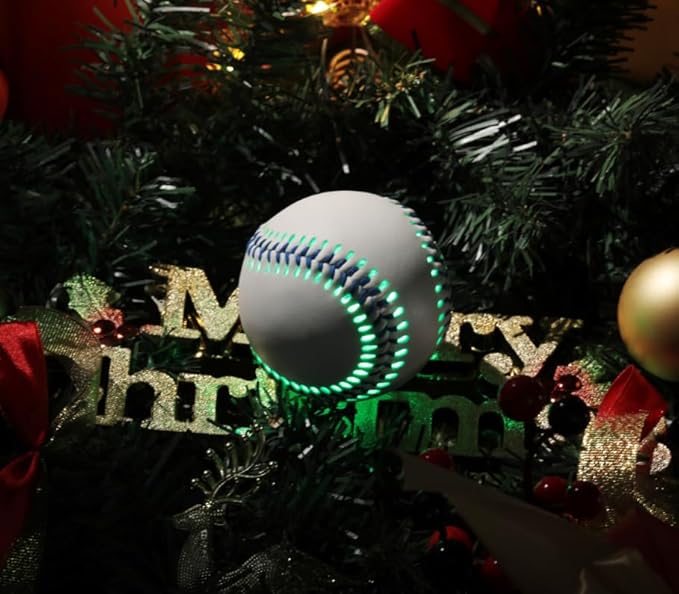 Glow Baseball Bluetooth Speaker，Portable Sports Gift for Fans, Waterproof Outdoor Speaker with Party Lights.