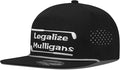 Funny Golf Hat for Men - Flat Bill Snapback Rope Hat, Black/White