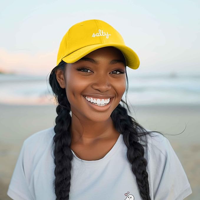 DALIX Salty Embroidered Cotton Beach Baseball Cap Adjustable Dad Hat Womens