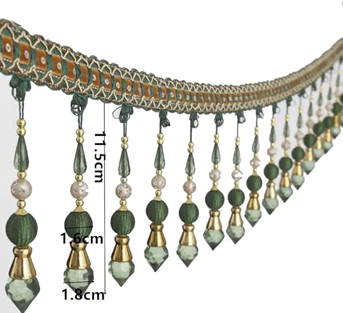 3yards Beading Fringe Trimming Long Beads Tassel Curtain Trim Ribbon Trim - Image 4