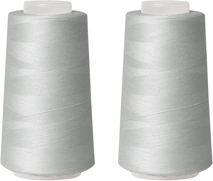 Sewing Thread Cone Set, 2 Pack Serger Thread, 3000 Yards Each, All Purpose by Unknown