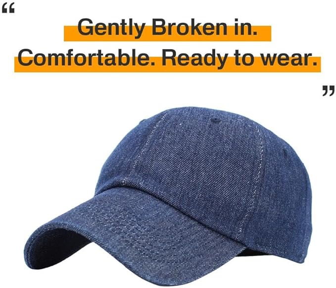 KBETHOS Classic Unisex Cotton Adjustable Low Crown Baseball Cap – Plain Dad Hat