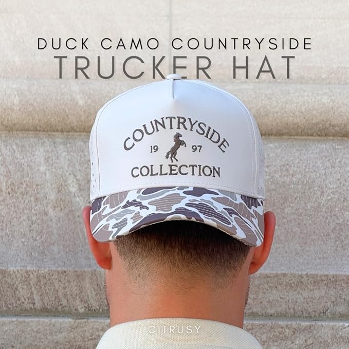 CITRUSY Athletic Trucker Golf Hat | Performance Mens 5 Panel Cap | Cool Breathable Waterproof Workout Running Snapback
