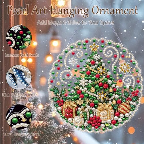 AIBOERL Pearl Diamond Art Kits for Adults, Acrylic Hanging Suncatcher