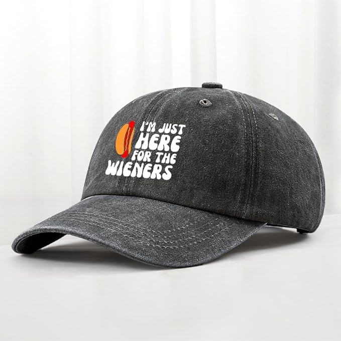 I'm JUST HERE for The Hotdogs Hats for Men Baseball Caps Trendy Washed Workout Hats Light Weight