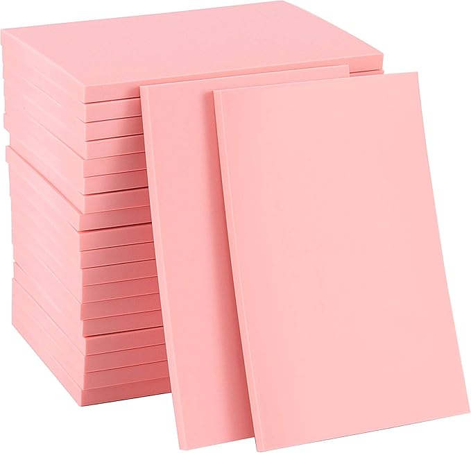 ZOENHOU 20 Pcs 4" x 6" Pink Soft Rubber Carving Blocks, Crafts Rubber Stamping by ZOENHOUDIRECT