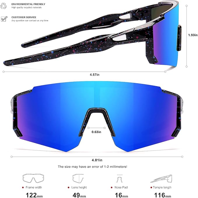 SEKKAF Youth Baseball Sunglasses Kids Sports Sunglasses for Boys Girls Softball Cycling Glasses UV400 Protection