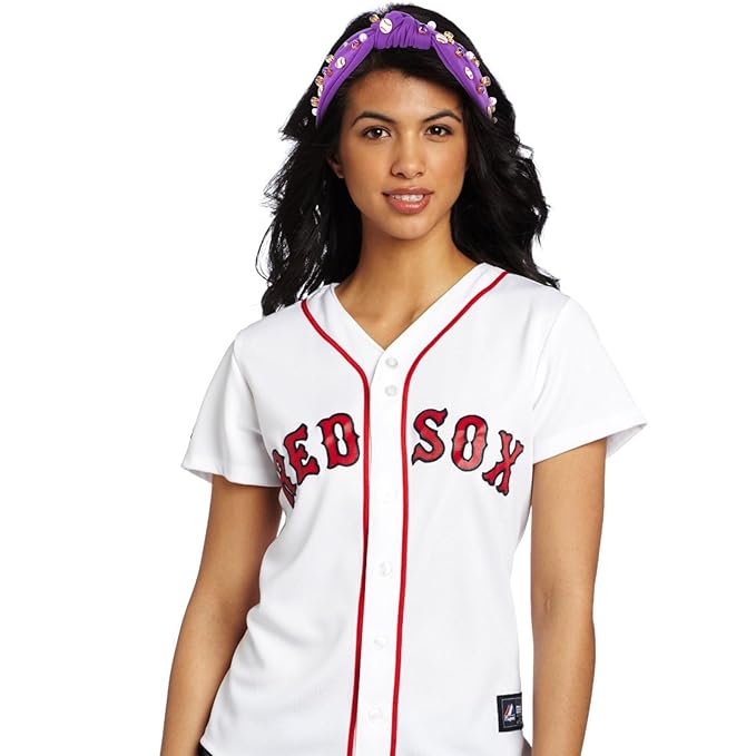 Baseball Headbands for Women Crystal Baseball Embellished Wide Top Knot Headband for Women Game Day Hair Accessories (Purple)
