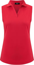 Womens Sleeveless V Neck Golf Polo Shirts