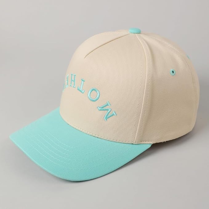MIRMARU Two-Tone Vintage Canvas Trucker Hats for Men & Women, Adjustable Size Baseball Caps with Trendy Embroidered Design