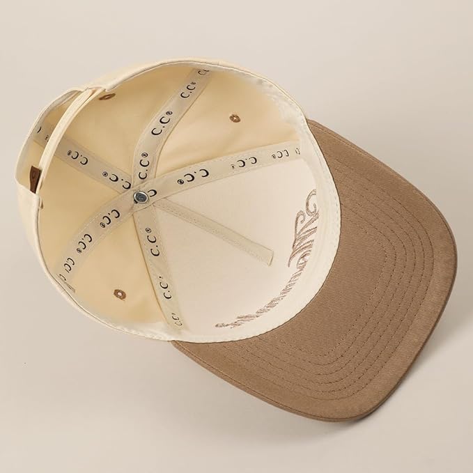 MIRMARU Two-Tone Vintage Canvas Trucker Hats for Men & Women, Adjustable Size Baseball Caps with Trendy Embroidered Design
