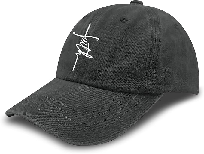 Christian Hats for Men Women, Jesus Baseball Cap, Adjustable Cotton Embroidered Christian Hats