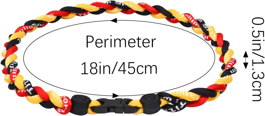 18inch Baseball Necklace,Fashion Tri-Braided Rope Tornado Necklace for Sports Fan