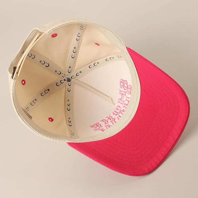 MIRMARU Two-Tone Vintage Canvas Trucker Hats for Men & Women, Adjustable Size Baseball Caps with Trendy Embroidered Design