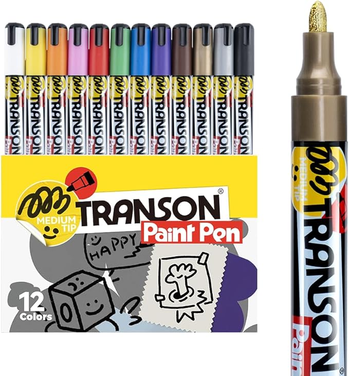 TRANSON 12 Colors Permanent Paint Markers by Transon