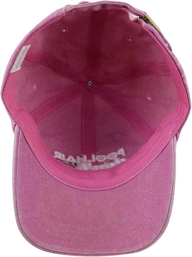 Pool Hair Don't Care Hat for Men Women, Funny Adjustable Cotton Embroidered Flamingo Pool Baseball Cap