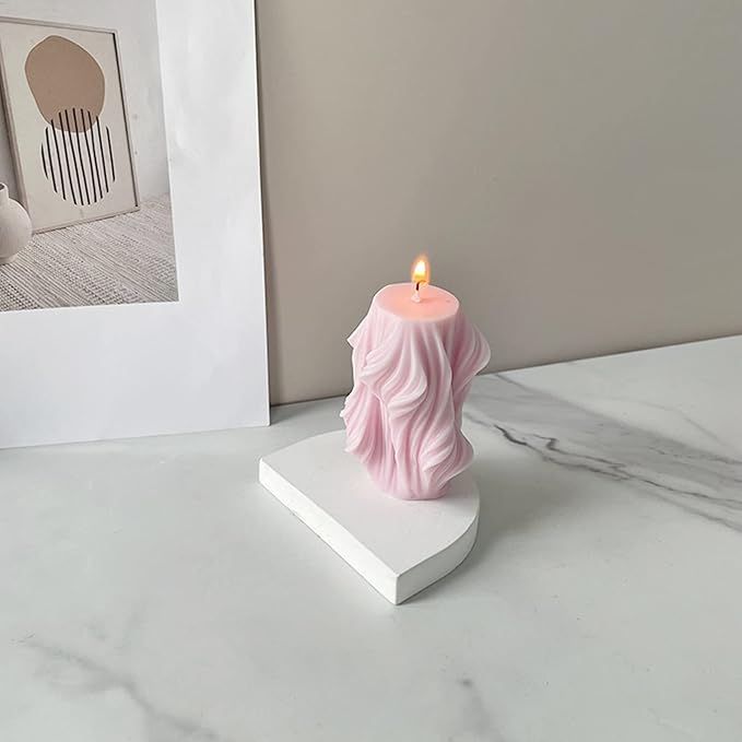 Carved Wavy Candle Mold Geometric Irregular Silicone Candle Soap Mold Fondant - Image 7