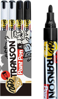 TRANSON 2 Black and 2 White Permanent Paint Markers by Transon