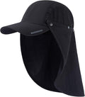 BASSDASH UPF 50+ Foldable Fishing Hat Baseball Cap with Removable Neck Flap Portable for Men Women Golf Hiking