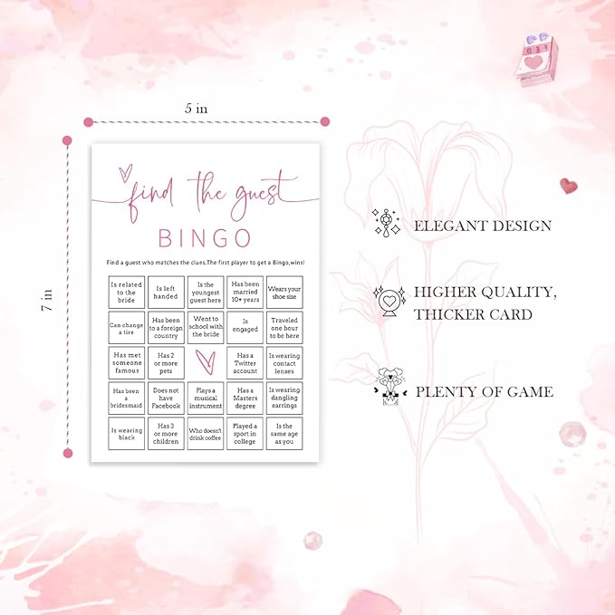Bridal Shower Bingo, Engagement Party Games - Image 2