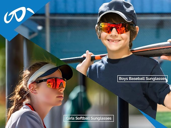 FEISEDY Kids Teens Baseball Polarized Sunglasses Sports TR90 Frame Boys Girls Cycling B2454