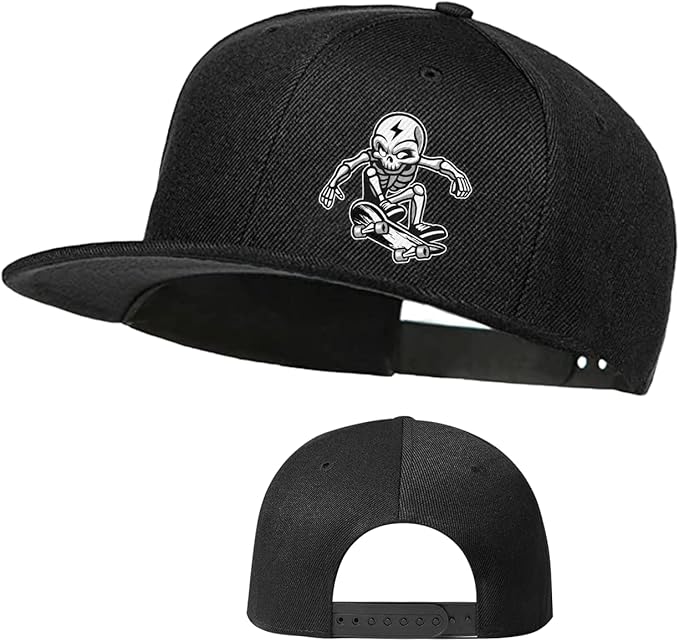 Skateboard Hat Snapback Hats for Men Flat Bill Hats for Boy Adjustable Baseball Cap for Teens Hip Hop Sports