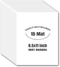 AUEAR, 15 Pack 8.5x11 Uncut Matte Boards White Photo Mat Board Great by AUEAR