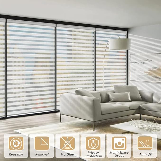 Qualsen Privacy Window Film, Frosted Windows Privacy Film, Frosting Cling - Image 5