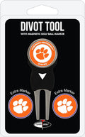 Team Golf NCAA Unisex-Adult Team Golf NCAA Divot Tool with 3 Golf Ball Markers Pack, Markers are Removable Magnetic Double-Sided Enamel