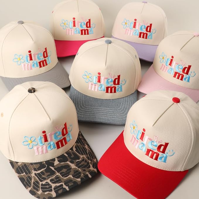 MIRMARU Two-Tone Vintage Canvas Trucker Hats for Men & Women, Adjustable Size Baseball Caps with Trendy Embroidered Design