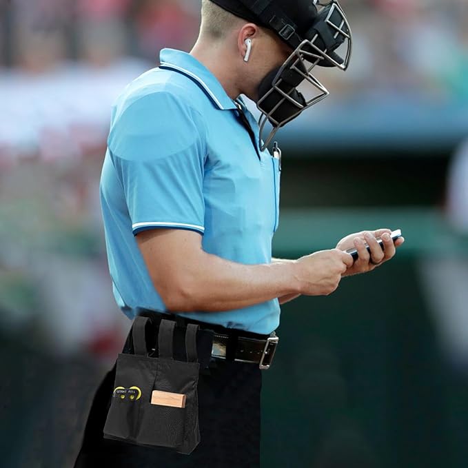 redgino 5Pcs Men’s Baseball/Softball Umpire Gear Shirt Ball Bags Clicker Hat Brush Referee Accessories Sets Jersey Kit
