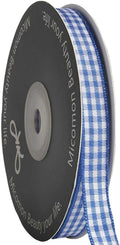 Ink Blue Gingham Plaid Checked Ribbon 25 Yard Each Roll 100% Polyester by Micomon
