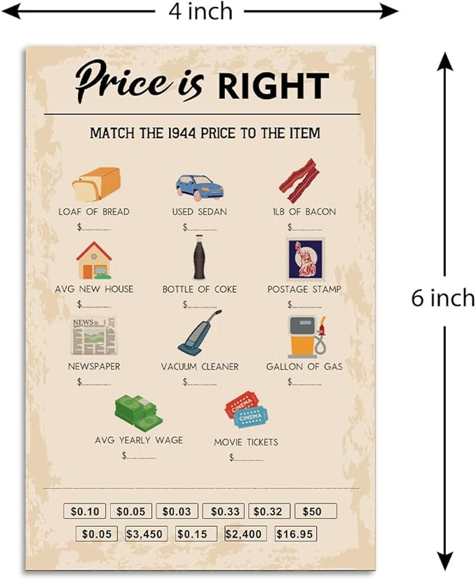 QUPT 80th Birthday Party Games, Price is Right Games, Birthday Party Supplies - Image 2