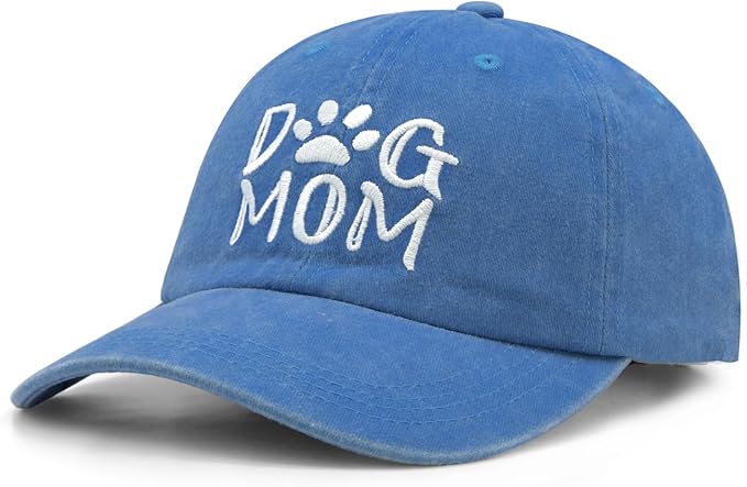 Waldeal Women's Embroidered Dog Mom Hat Adjustable Denim Baseball Cap