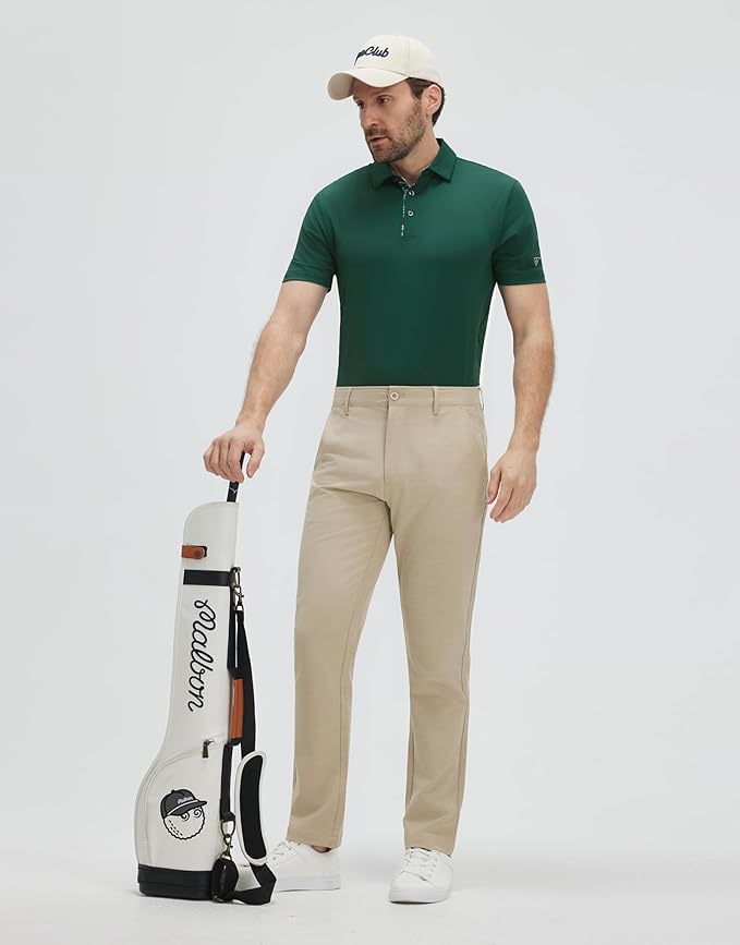Mens Polo Shirts Short and Long Sleeve Casual Solid Stylish Dry Fit Performance Designed Collared Golf Polo Shirts for Men