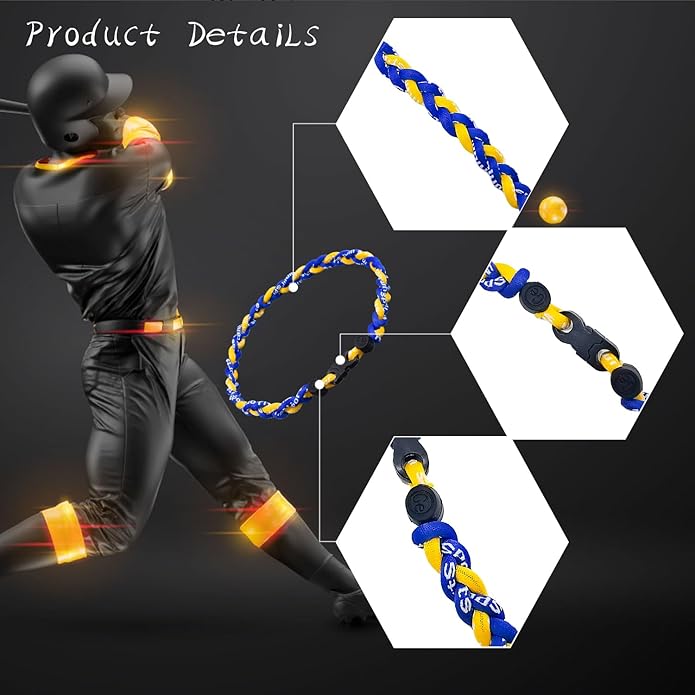 18inch Baseball Necklace,Fashion Tri-Braided Rope Tornado Necklace for Sports Fan