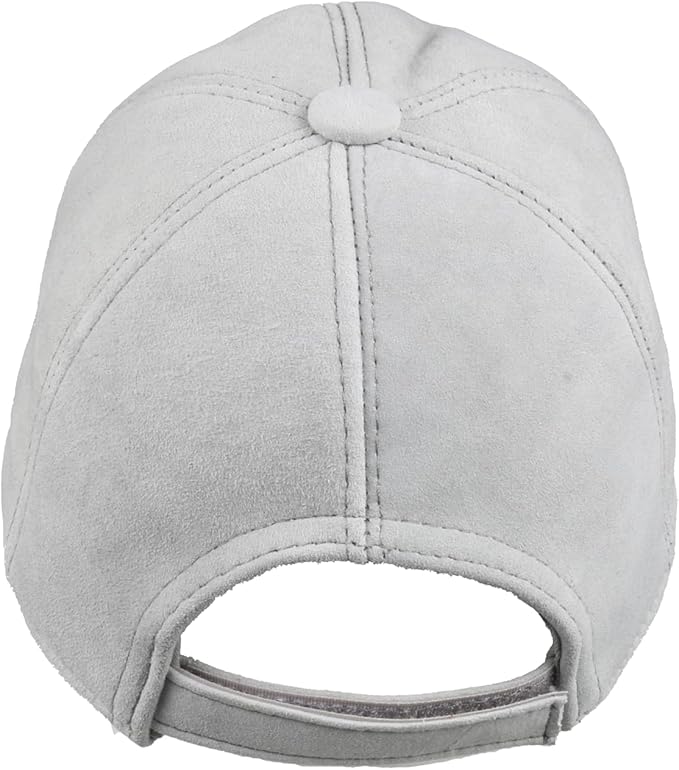 Suede Leather Baseball Cap – Unstructured 6 Panel Adjustable Strapback Hat for Men & Women