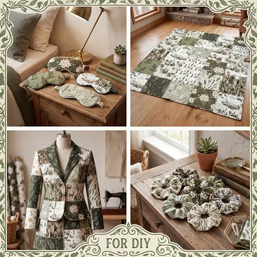 Hahafelt 10pcs 18"x22" Watercolor Forest Fat Quarter Christmas Tree Fabric