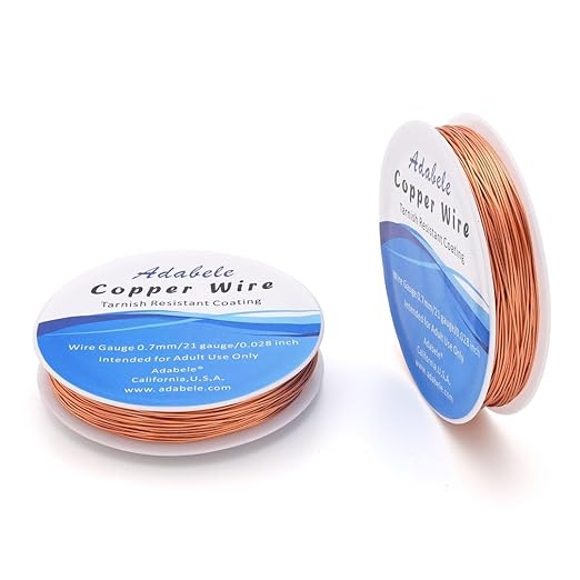 Adabele 82 Feet Premium Tarnish Resistant Round Bare Raw Jewelry Copper Wire - Image 2