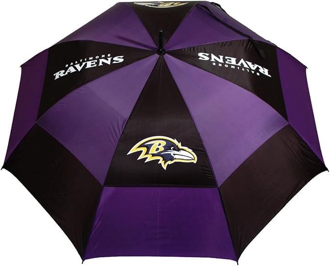 Team Golf NFL San Francisco 49ers Golf Umbrella 62" Golf Umbrella with Protective Sheath, Double Canopy Wind Protection Design, Auto Open Button